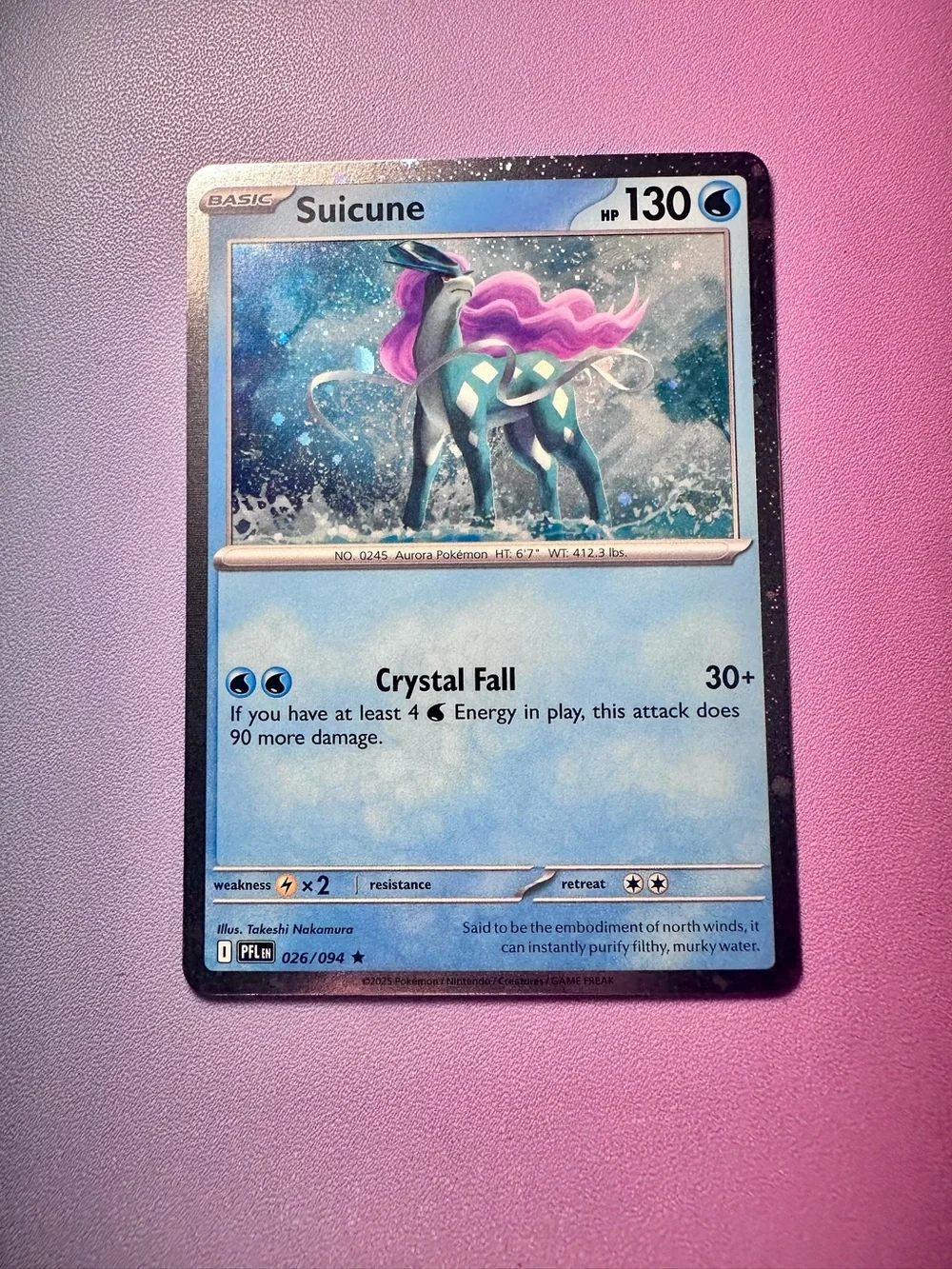 suicune - 026/094 (cosmos holo) — pokémon: knockout collection